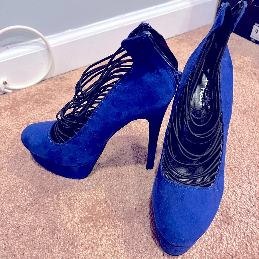 Blue Skinny Heel size 9W